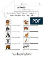 Animal Worksheets 2