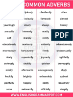 List of Common Adverbs