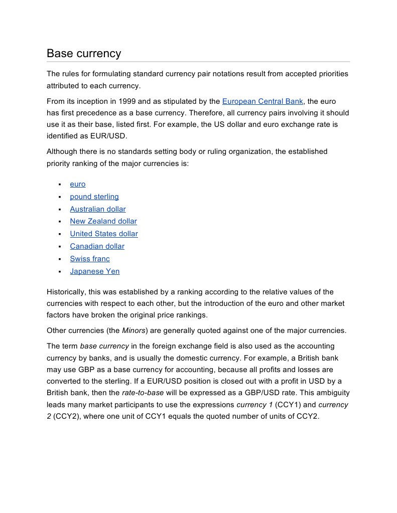 Currency Pair Base Rules Explained | PDF | Economies | World Economy