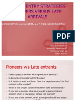 Pioneers Vs Late Arrivals