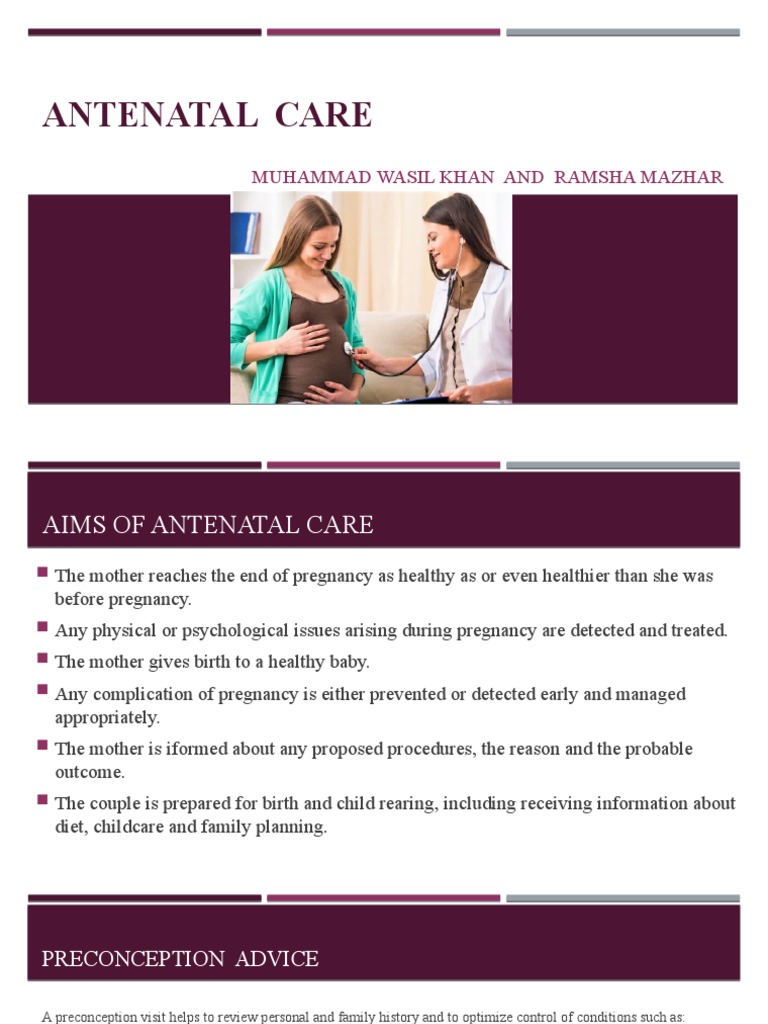 Antenatal Care | PDF | Pregnancy | Medical Specialties