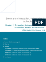Seminar on Innovation, Technology Transfer and Valorization Models