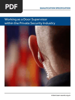 Working As A Door Supervisor Within The Private Security Industry