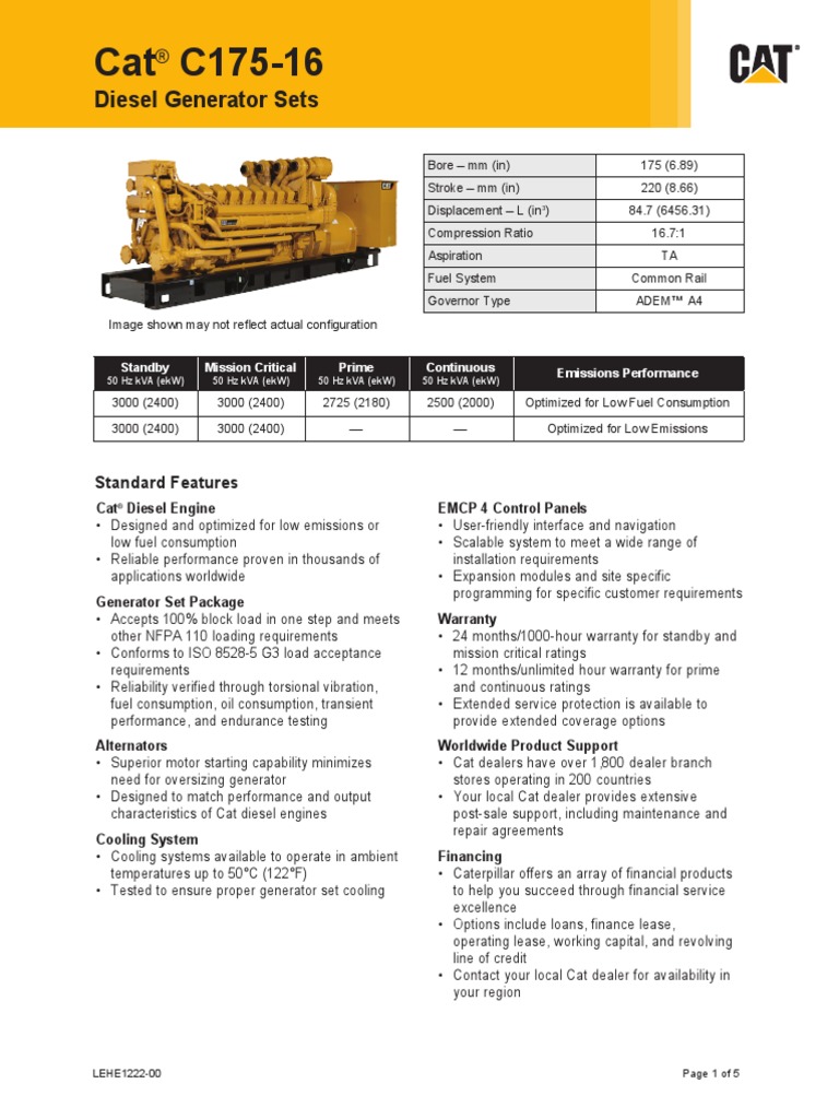 Cat C175-16: Diesel Generator Sets | PDF | Radiator | Machines