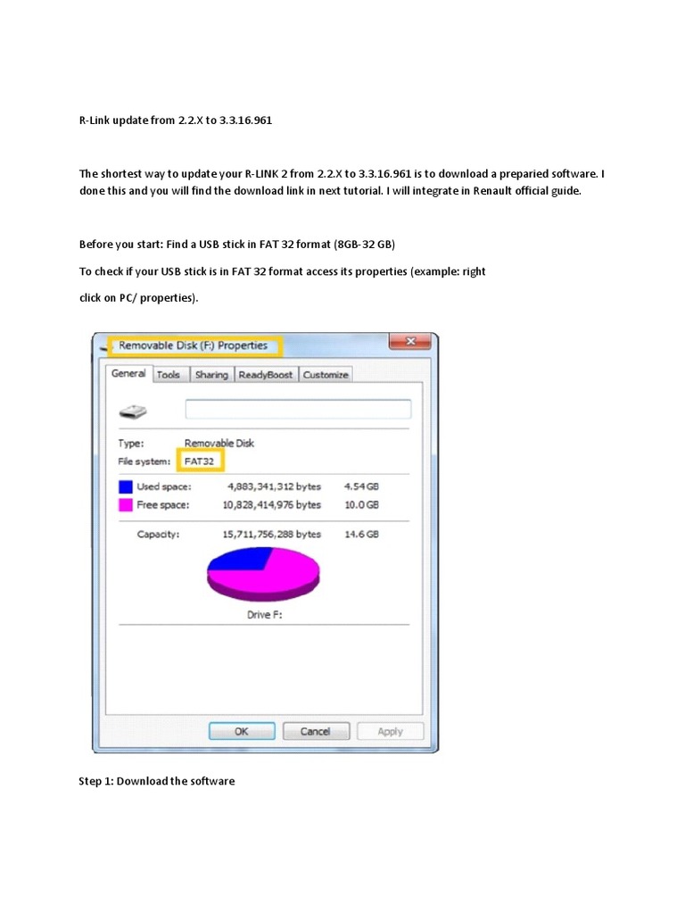 R-Link 2 Update Guide: 2.2 to 3.3.16 | PDF | Usb Flash Drive | Computer ...