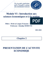 Chapitre 2 - Présentation de L'activité Économique - Partie 3