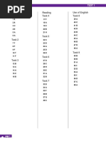 Listening Reading Task 1 Task 4 Use of English Task 8: Answers Test 1