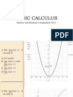 Basic Calculus: Answers and Solutions To Summative Test 1