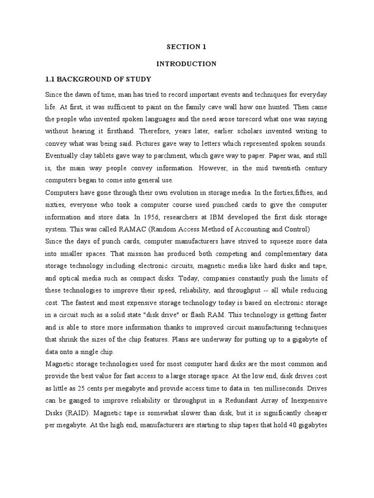 Exploring Data Storage Technologies An Analysis Of The Evolution Of