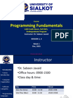 Programming Fundamentals: 4.00 Credit Hours, Fall 2021, Undergraduate Program
