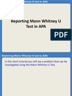 Reporting Mann-Whitney U-Test in Apa