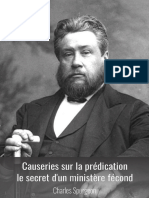 Charles Spurgeon Causeries Sur La Predication Le Secret D Un Ministere Fecond