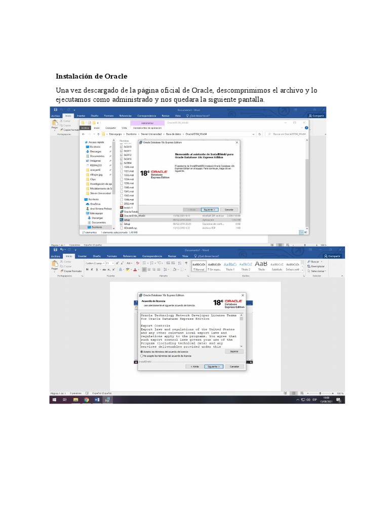 Guía de Instalación de Oracle y SQL Developer | PDF | Crecimiento ...