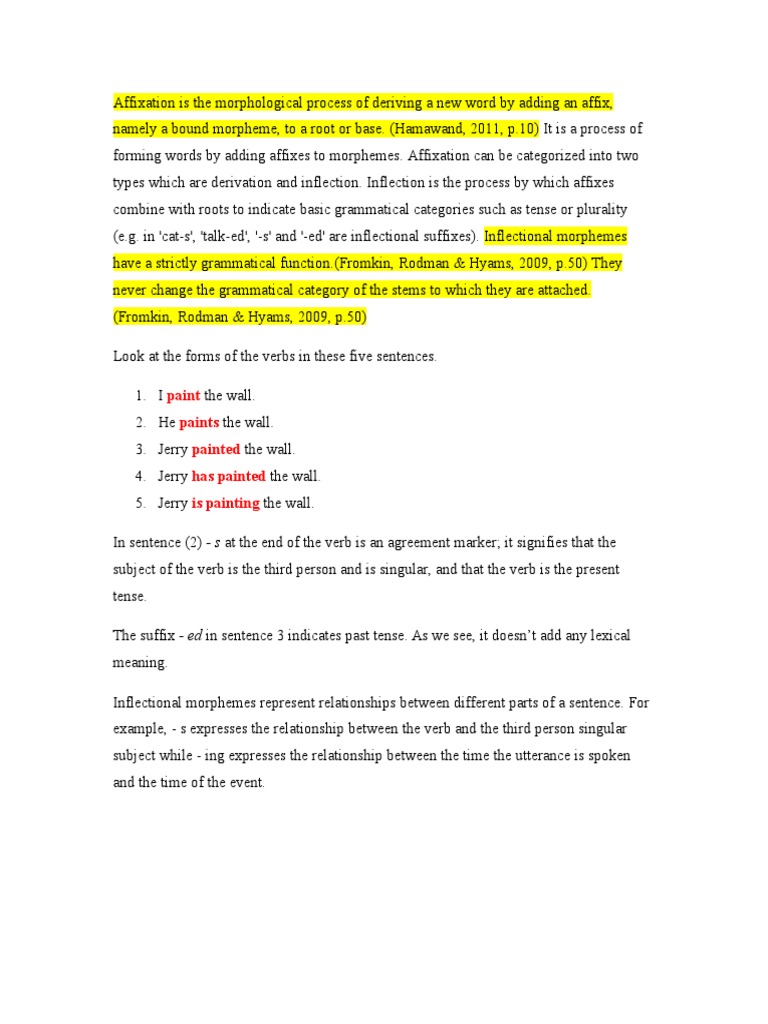 Paint Paints Painted Has Painted Is Painting PDF Grammatical Number