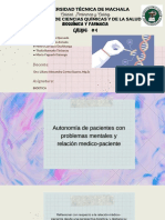 Autonomía de Pacientes Con Problemas Mentales y Relación Medio-Paciente