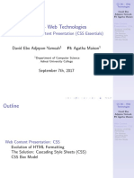 CS 341 - Web Technologies: Lecture 4:-Web Content Presentation (CSS Essentials)