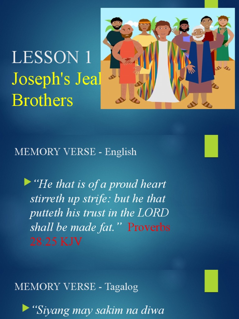 LESSON 1 Joseph and The Jealous Brothers PDF Religious Texts