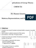 Amarne Chem 721 Matrices, Representations, and Character Tables Lecture 1 Part I