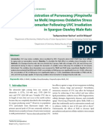 Administration of Purwoceng (Pimpinella Biomarker Following UVC Irradiation in Spargue-Dawley Male Rats