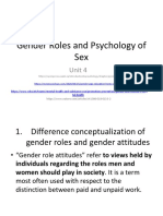 Gender Roles and Psychology of Sex: Unit 4
