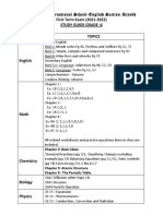 First Term Exam (2021-2022) Study Guide Grade:6 Subject Topics