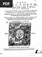 Flos Sanctorum o Libro de Las Vidas de Los Santos ANTIGUO | PDF