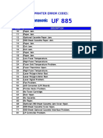 UF 885 Error Codes Manual