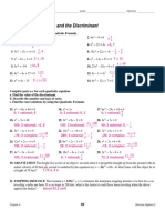 4-6 Practice: The Quadratic Formula and The Discriminant
