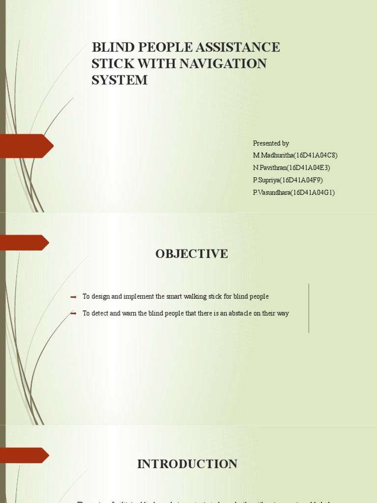 Blind People Assistance Stick With Navigation System | PDF | Arduino ...
