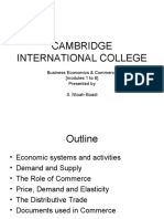 Cambridge International College: Business Economics & Commerce (Modules 1 To 6) Presented by S. Ntoah-Boadi