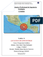 Locación de epicentros terremotos