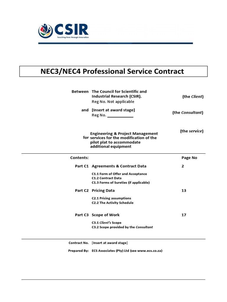 Annexure B - PSC4 Professional Services Contract Data | PDF | Project ...