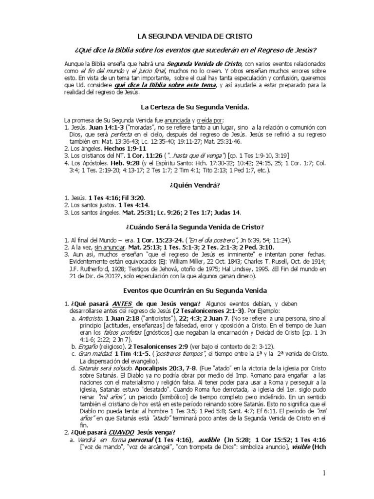 Segunda Venida de Cristo: Eventos y Signos | PDF | Jesús | Cristo (título)