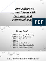 Idioms College On Various Idioms With Their Origins & Contextual Usage