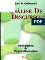 ORLANDI, E. Análise de discurso princípios e procedimentos. Campinas Pontes, 1999.