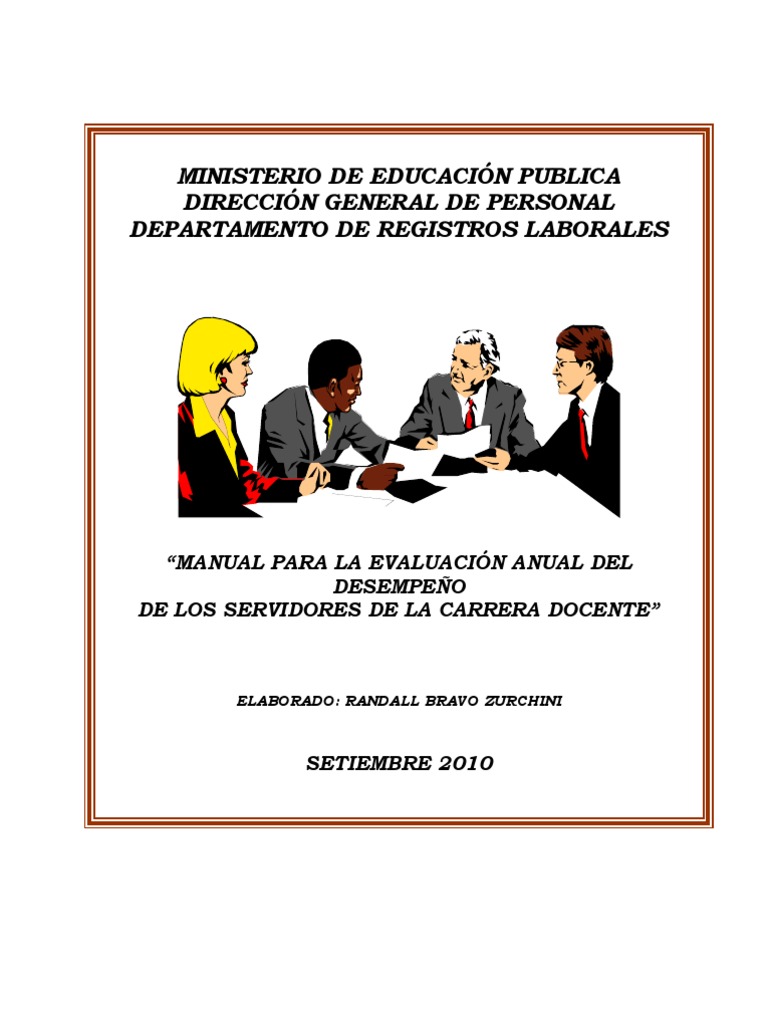 Manual de Evaluación del Desempeño Docente | PDF | Evaluación ...