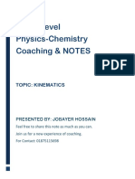 CIE O Level Physics-Chemistry Coaching & NOTES: Topic: Kinematics