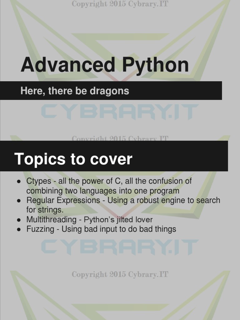 Advanced Python | PDF | Pointer (Computer Programming) | Thread (Computing)