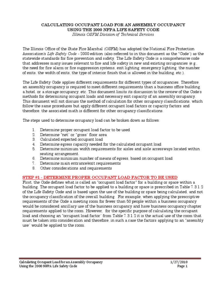 How To Calculate Occupant Load PDF Stairs Aisle