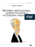 Reforma institucional, competitividade e autonomia financeira na universidade