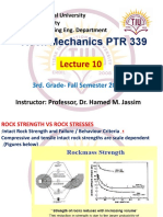 Rock Mechanics PTR 339: Tishk International University Engineering Faculty Petroleum & Mining Eng. Department