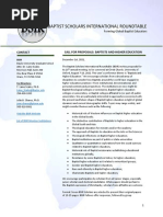 BSIR - Call For Proposals 2022