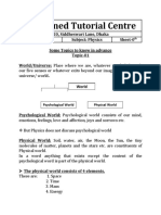 Combined Tutorial Centre: Psychological World Physical World