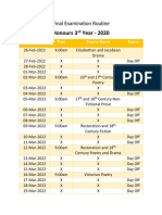 English Honours 3rd Year Routine