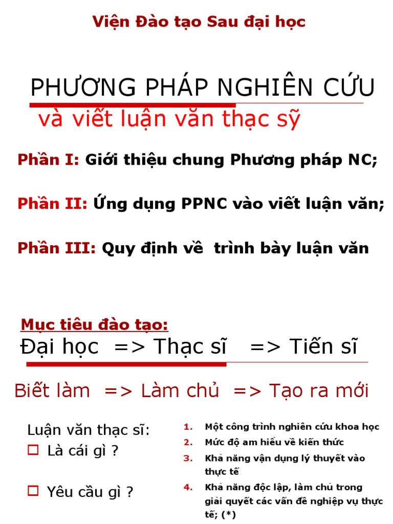 Phương Pháp Nghiên Cứu Và Viết Luận Văn Thạc Sỹ | PDF