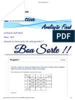 Teste - Avaliação Final