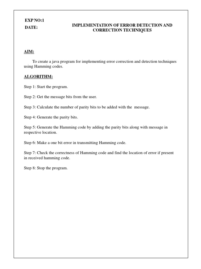 Hamming Code Error Detection in Java | PDF | Routing | Computer Network