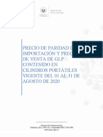 Precio PPI y Precios de Mercado - AGOSTO de 2020