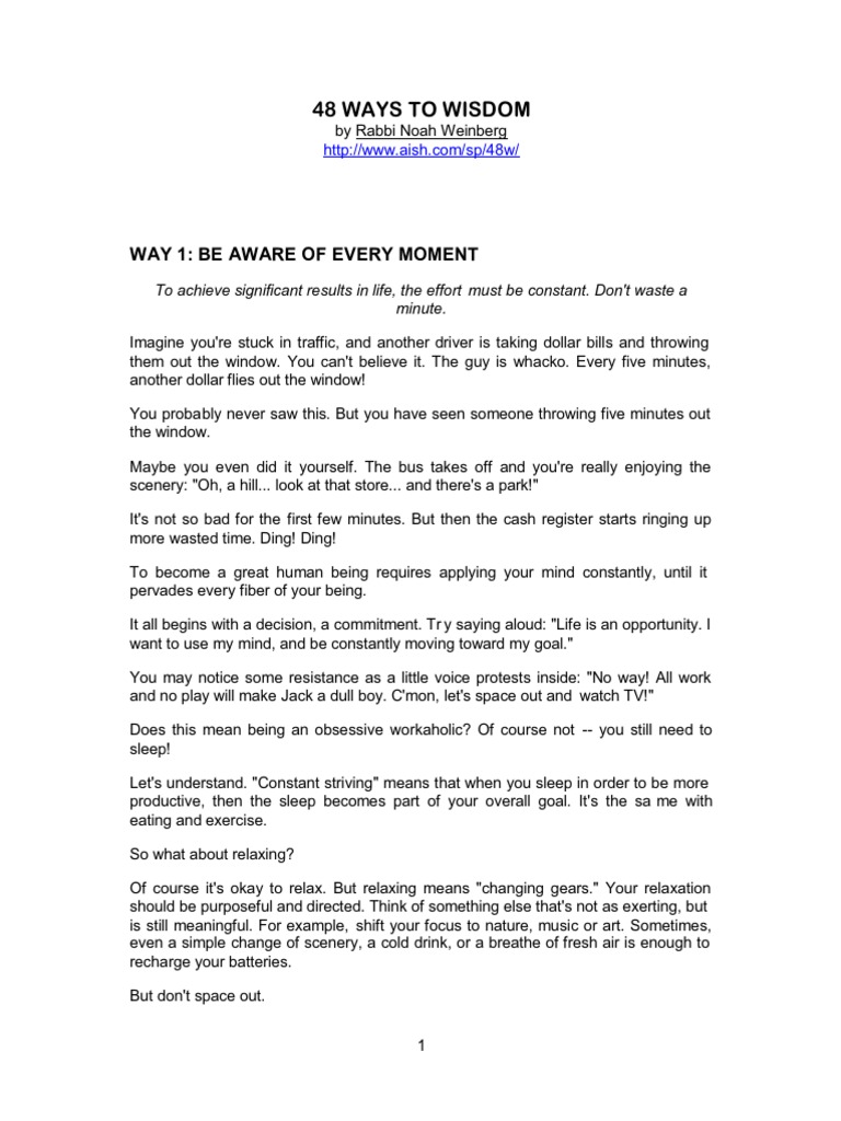 48 Ways to Wisdom Guide | PDF