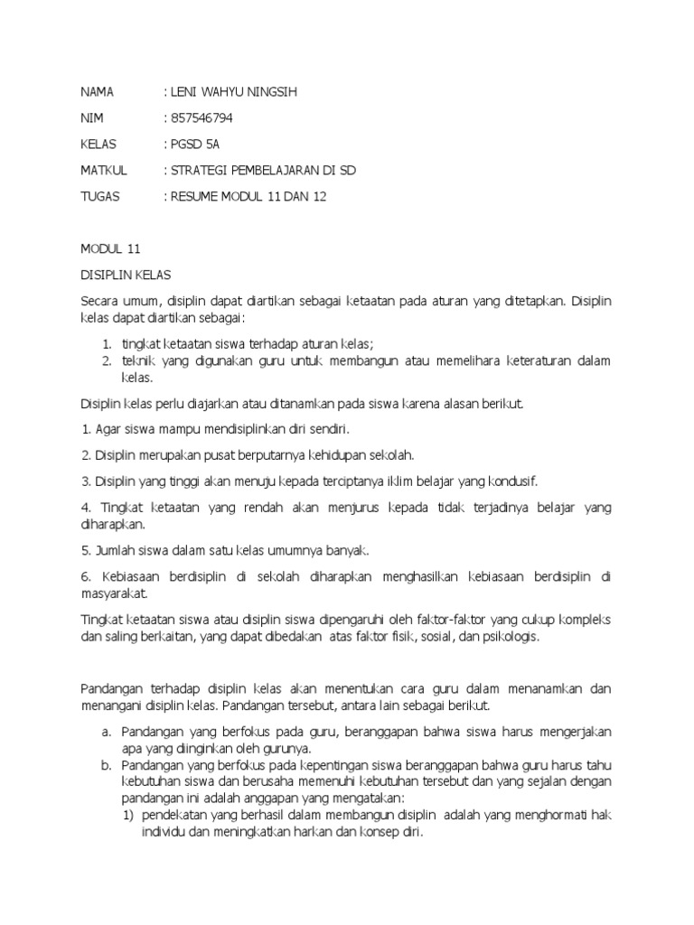 Resume Modul 11, 12 | PDF